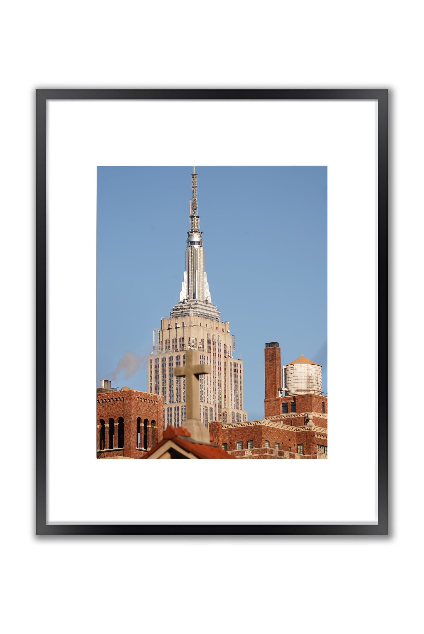 The Empire State building and the cross - Framed Photography Poster