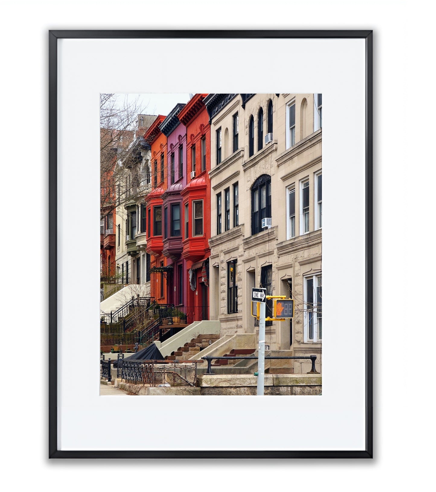 Manhattan colorful Houses - Framed Photography Poster