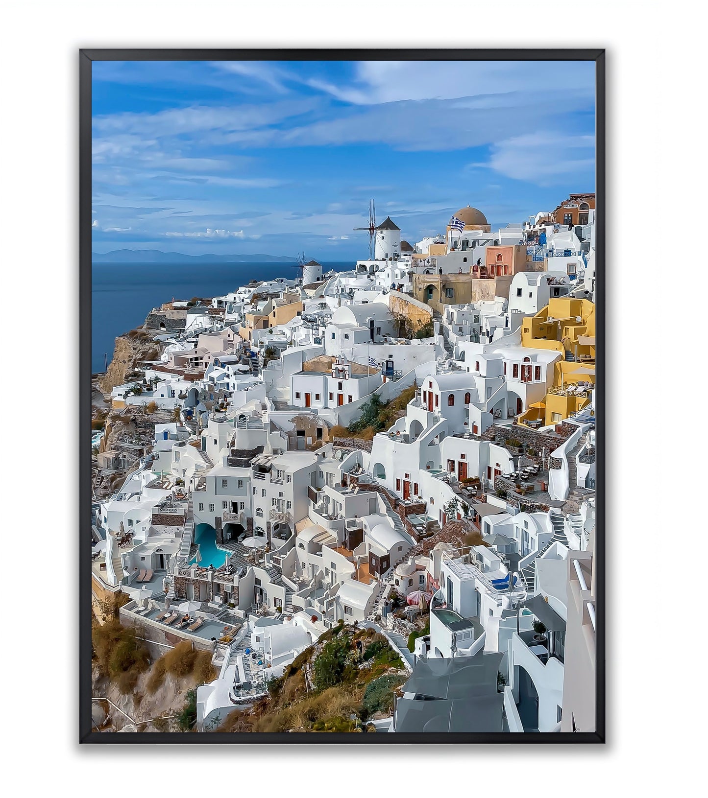 Santorini Vista - Framed Photography Print