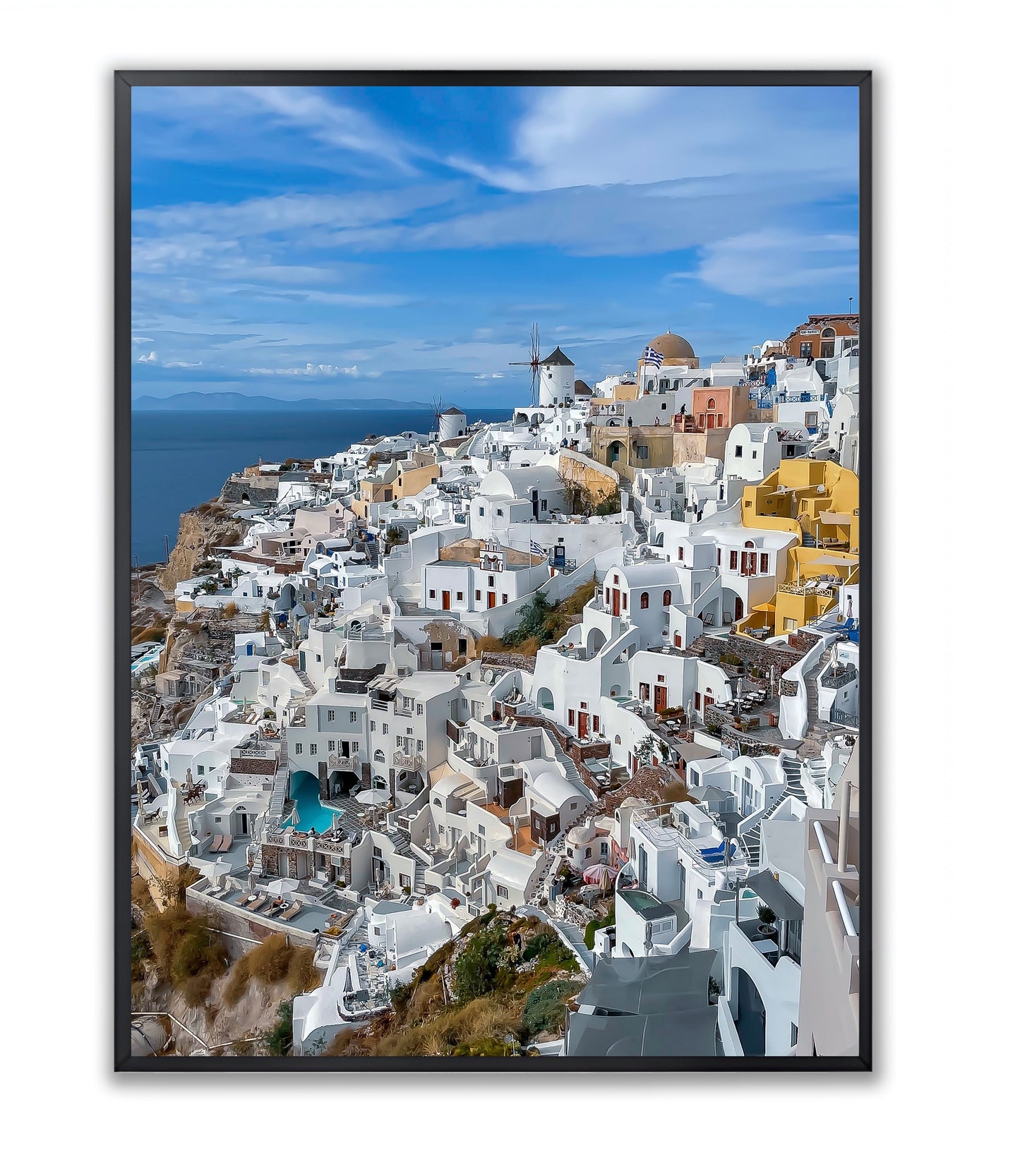 Santorini Vista - Framed Photography Print