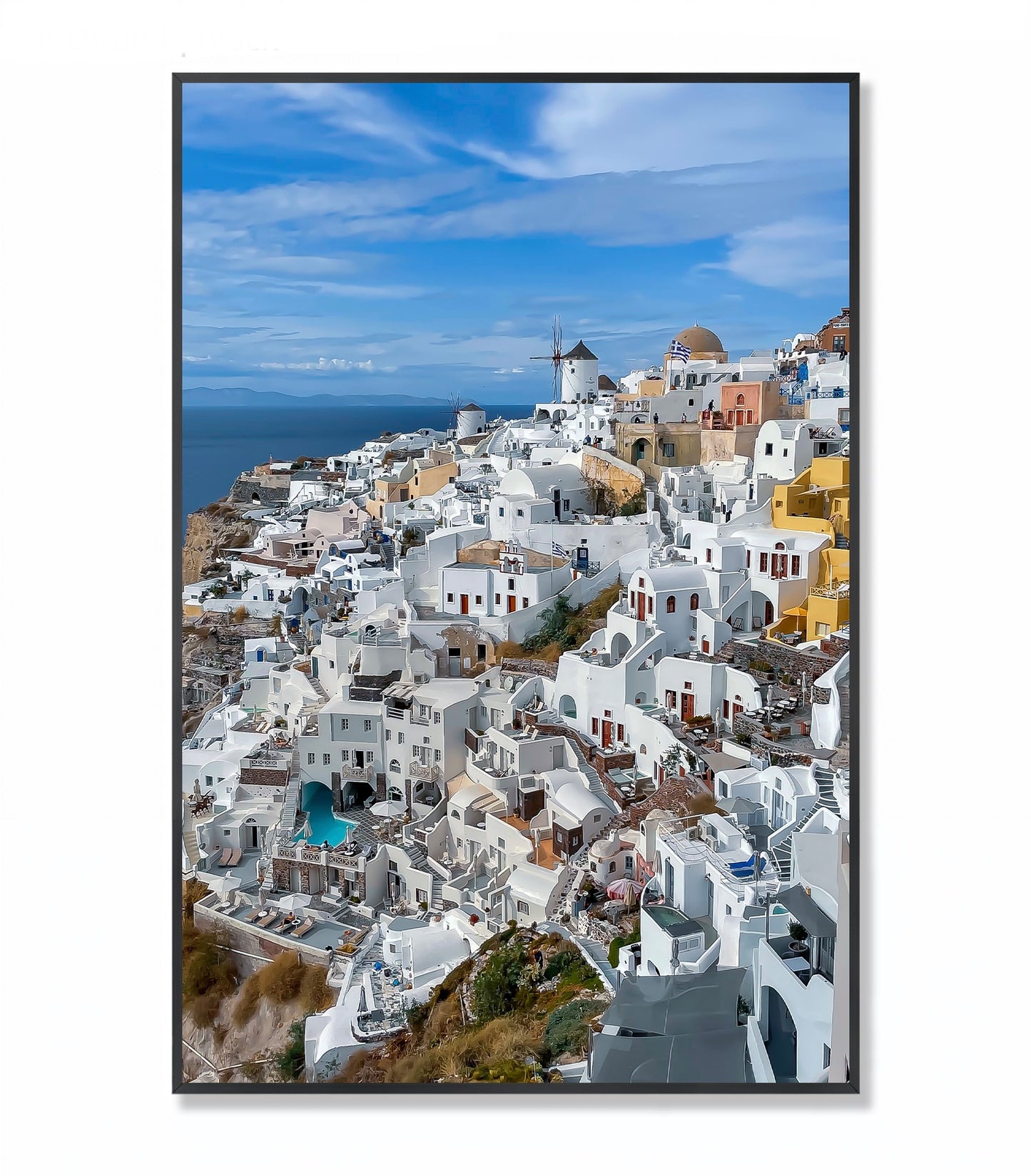 Santorini Vista - Framed Photography Print