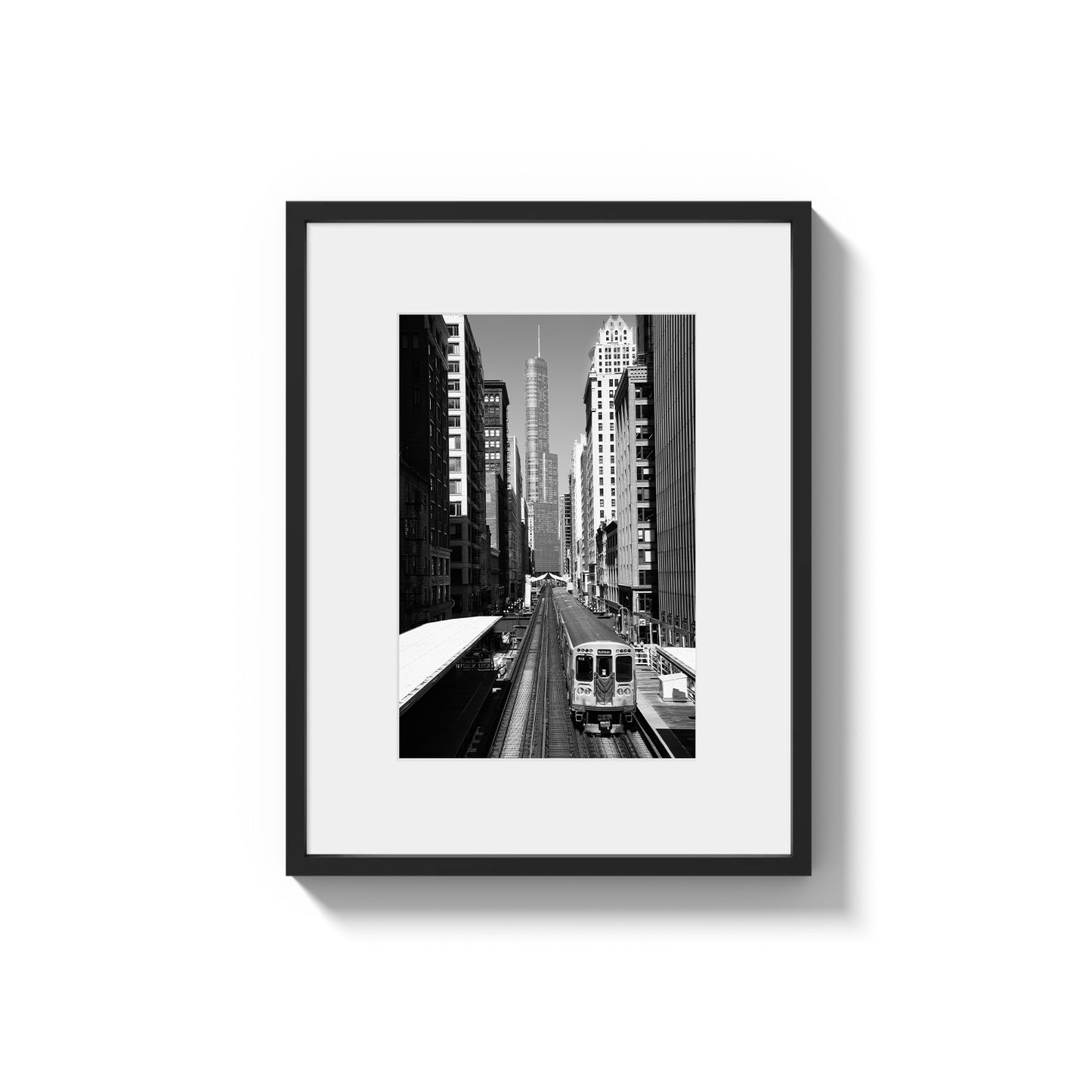 Chicago "L" and Trump Tower - Framed Photography Print