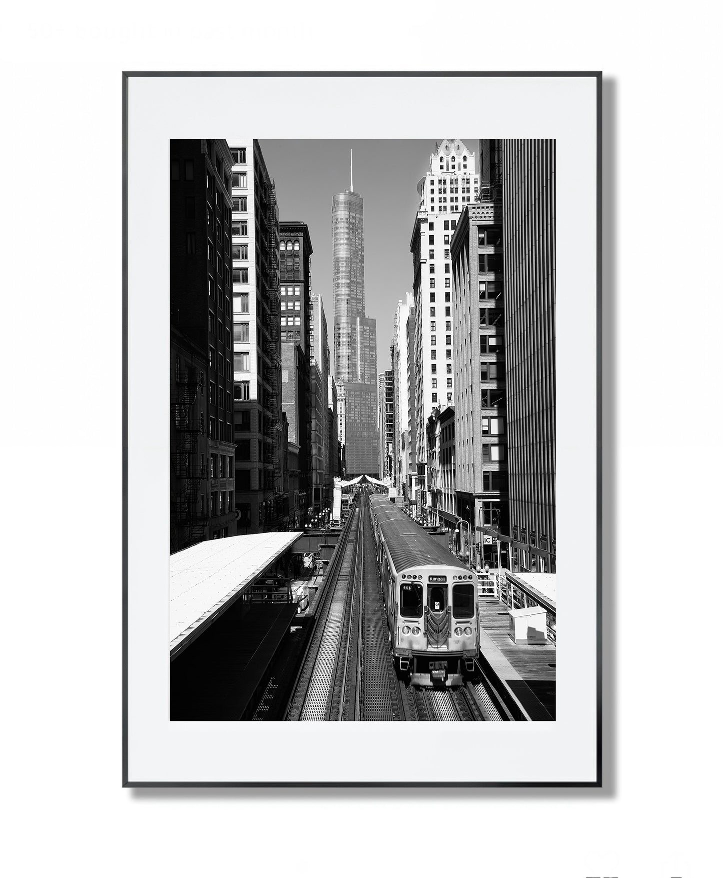 Chicago "L" and Trump Tower - Framed Photography Print