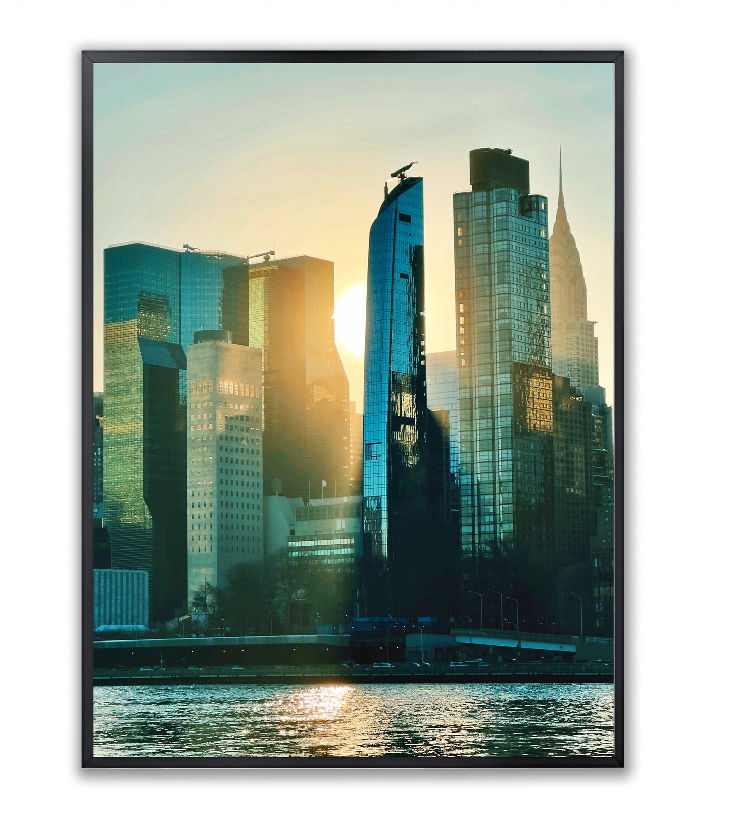 Manhattan View Sunset - Framed Photography Poster