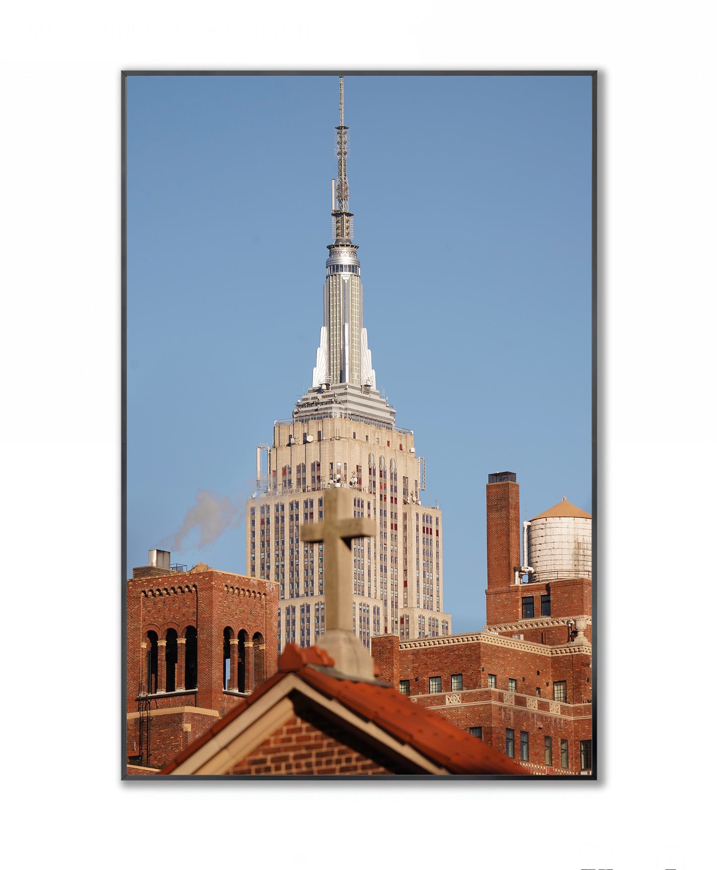 The Empire State building and the cross - Framed Photography Poster