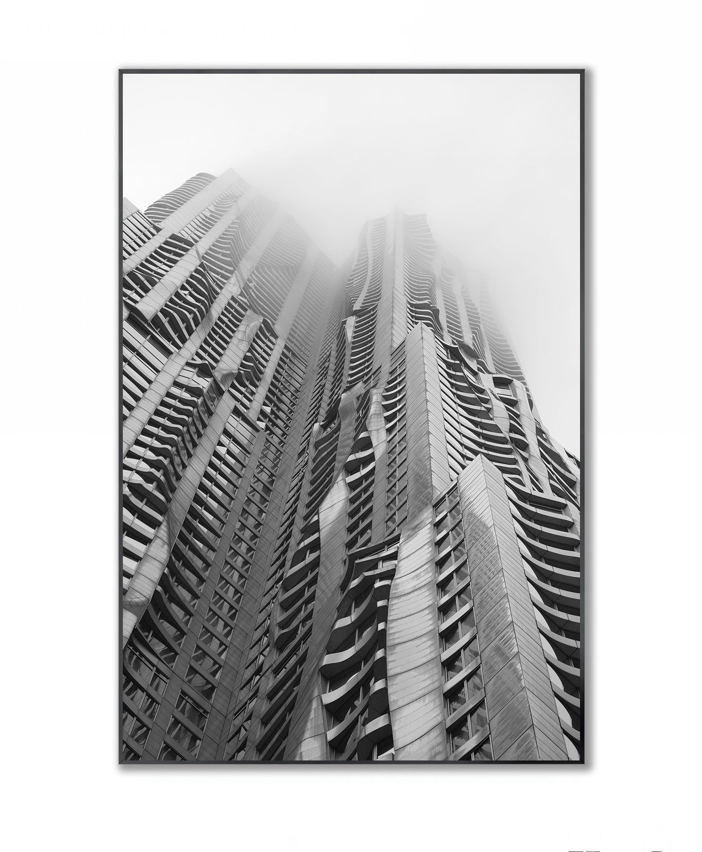 Sculpted in Mist: Framed Gehry Building, NYC - Framed Photography Print