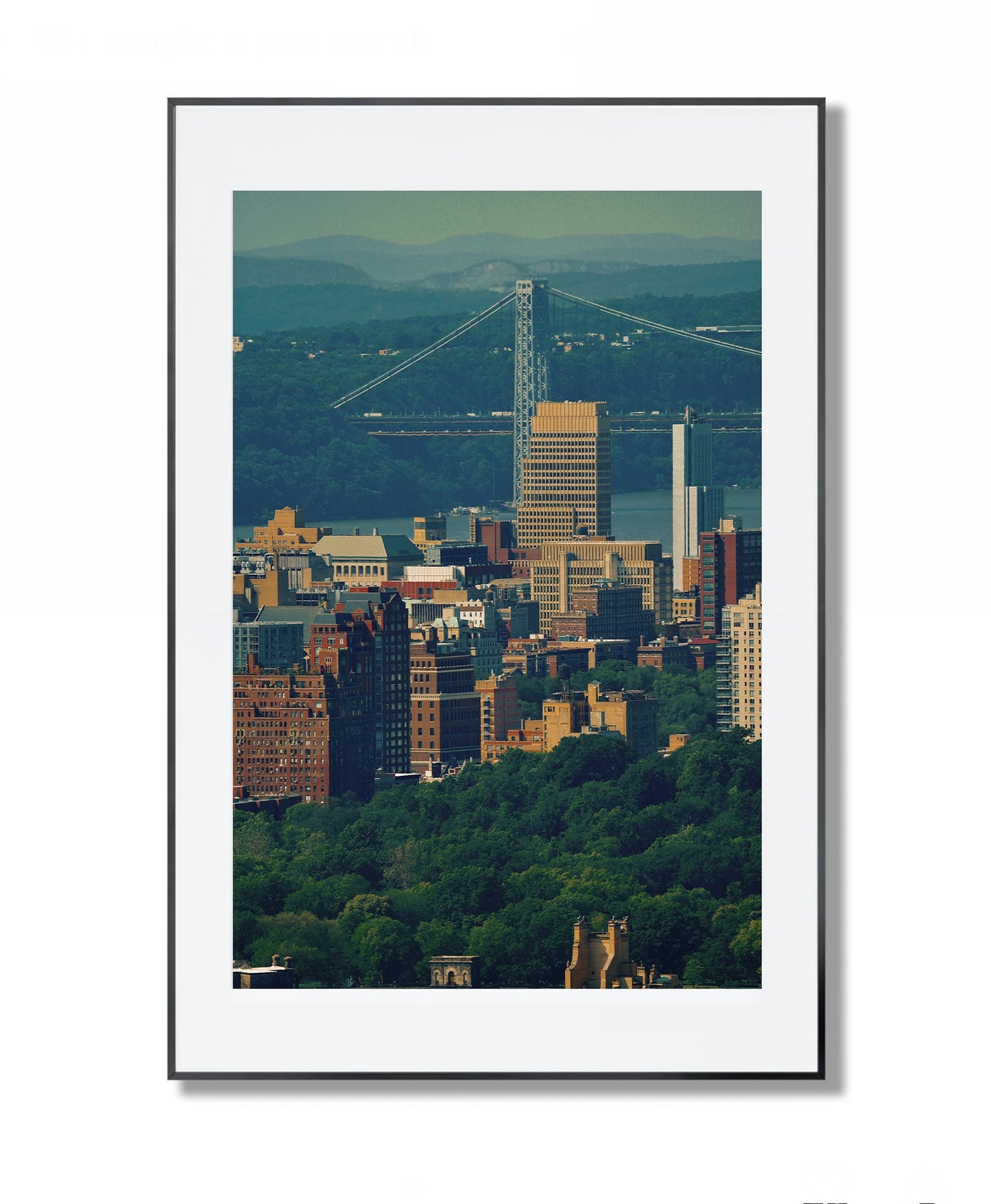George Washington Bridge Over Green - Framed Photography Print
