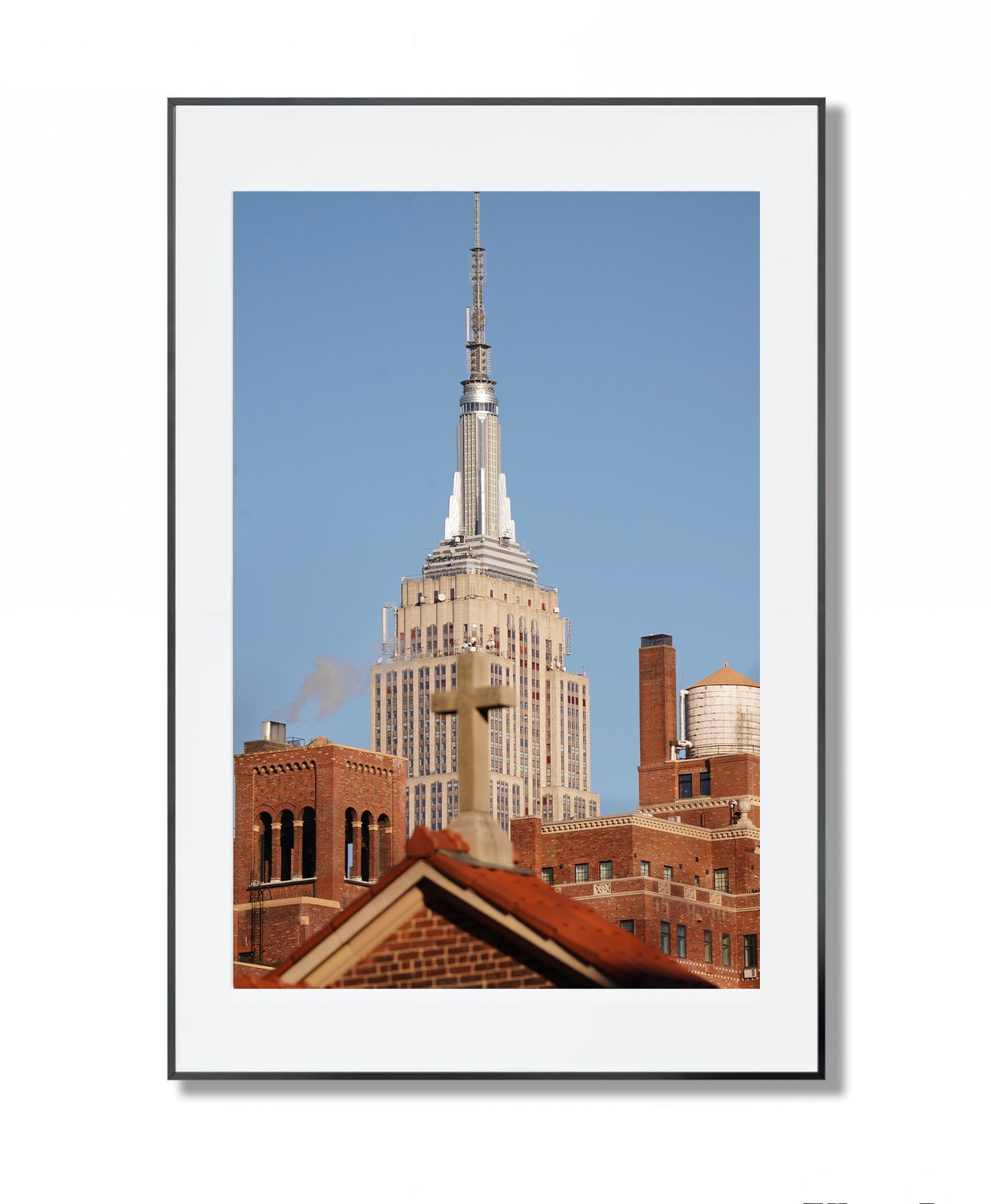 The Empire State building and the cross - Framed Photography Poster