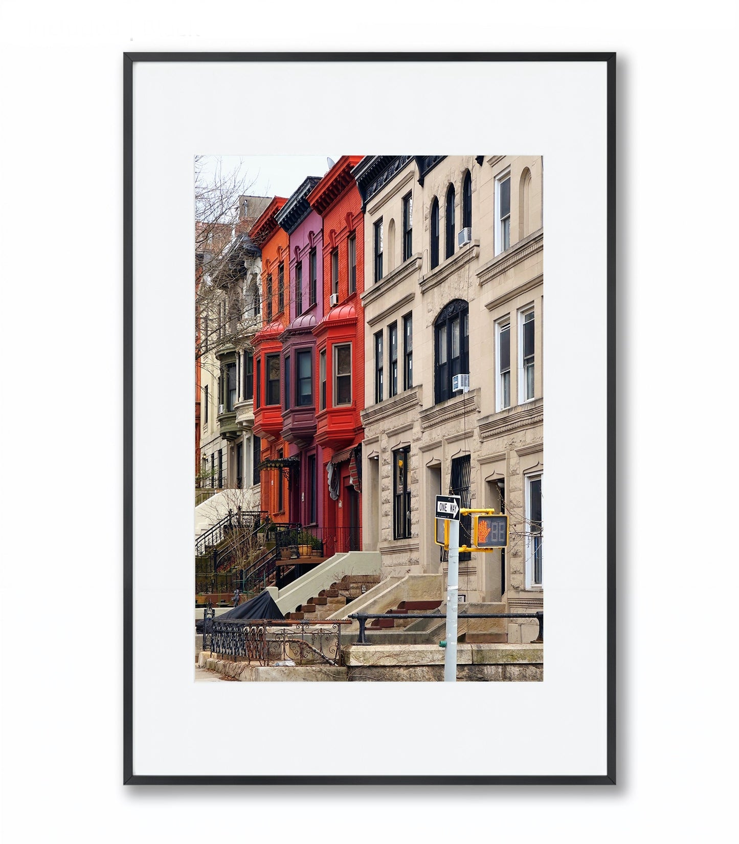 Manhattan colorful Houses - Framed Photography Poster