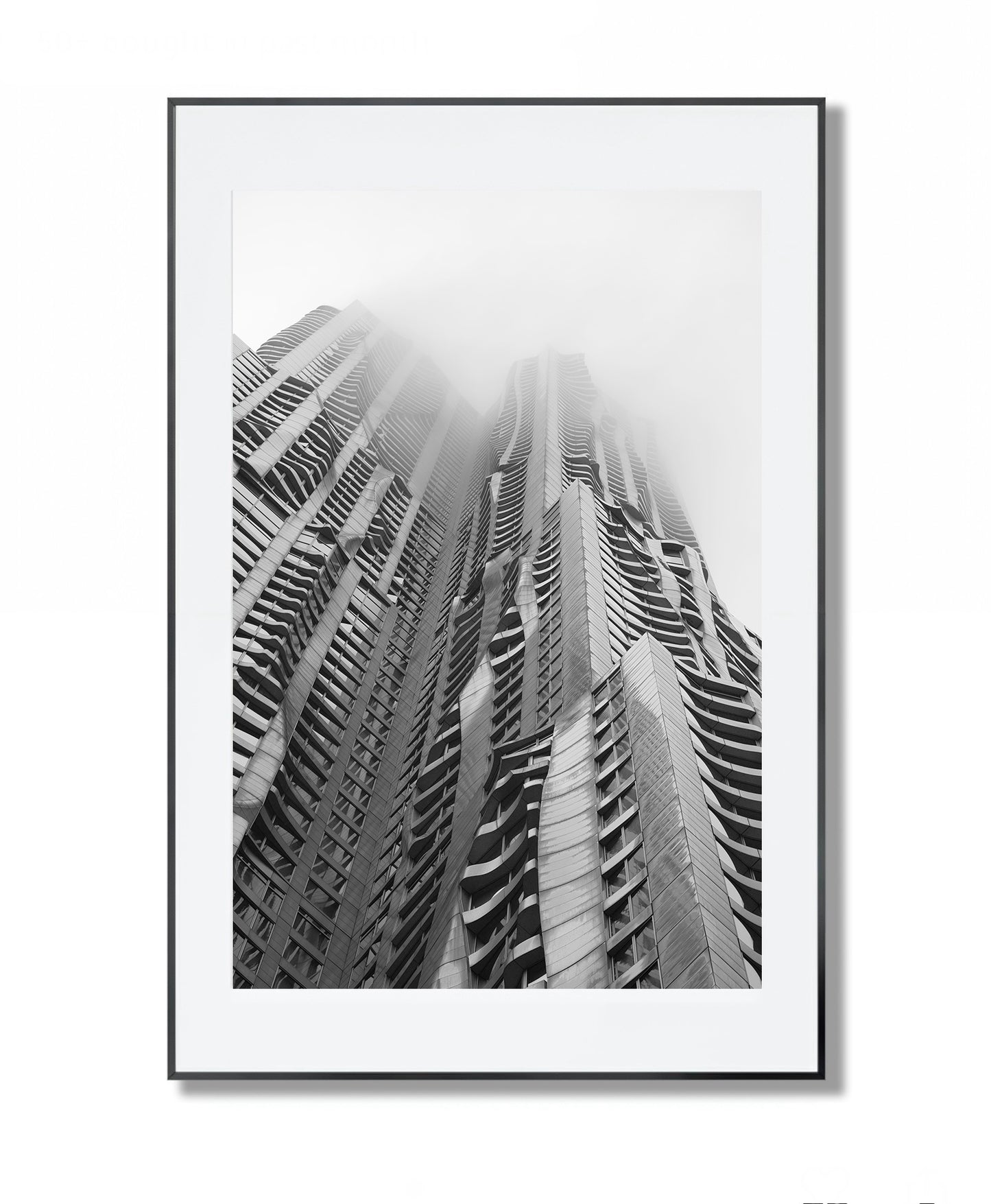 Sculpted in Mist: Framed Gehry Building, NYC - Framed Photography Print