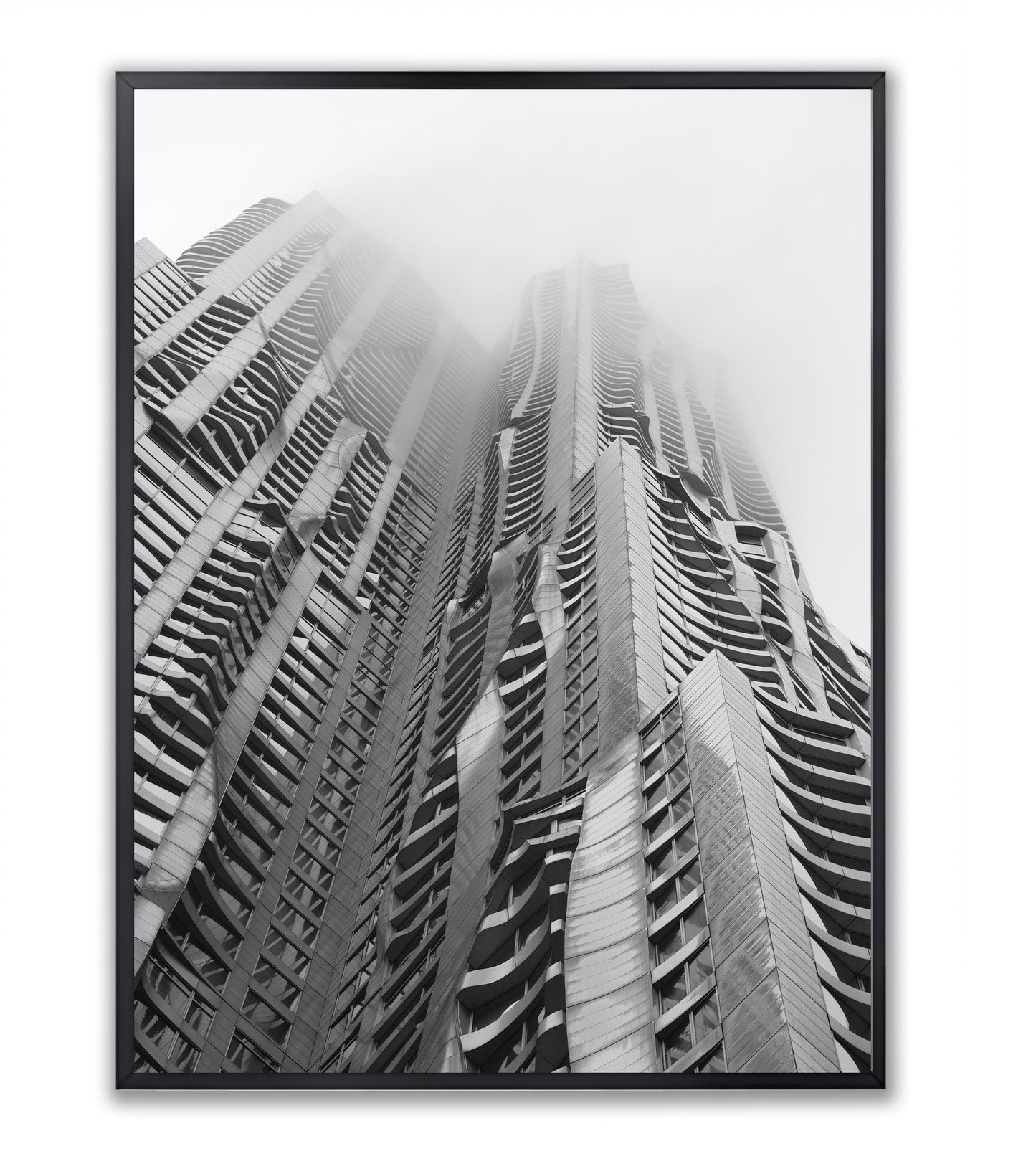 Sculpted in Mist: Framed Gehry Building, NYC - Framed Photography Print