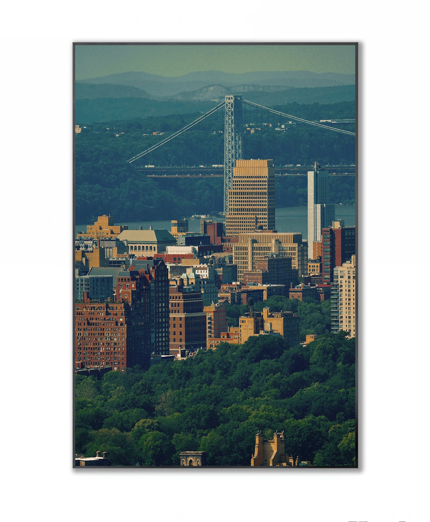George Washington Bridge Over Green - Framed Photography Print