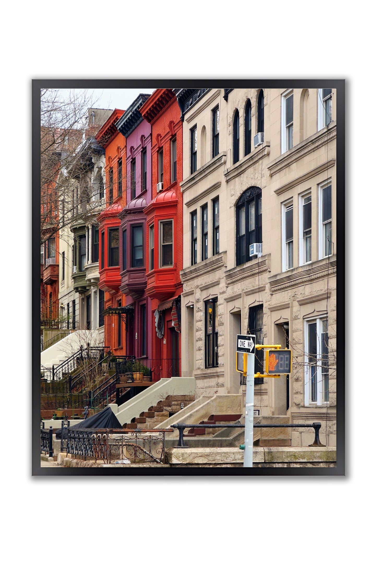 Manhattan colorful Houses - Framed Photography Poster