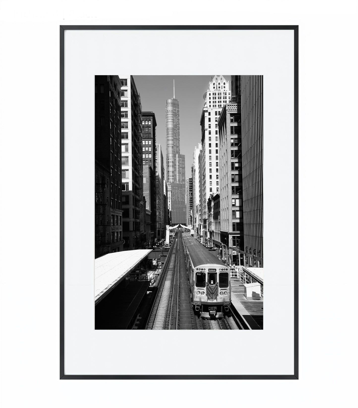 Chicago "L" and Trump Tower - Framed Photography Print