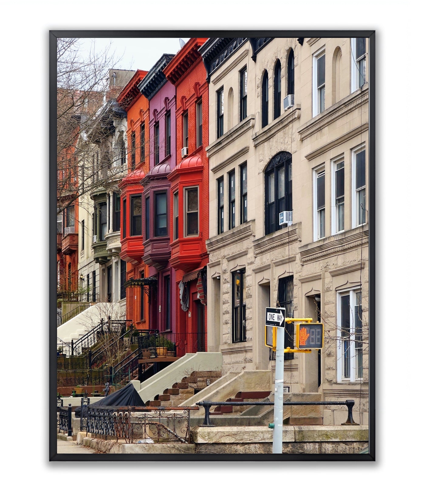 Manhattan colorful Houses - Framed Photography Poster