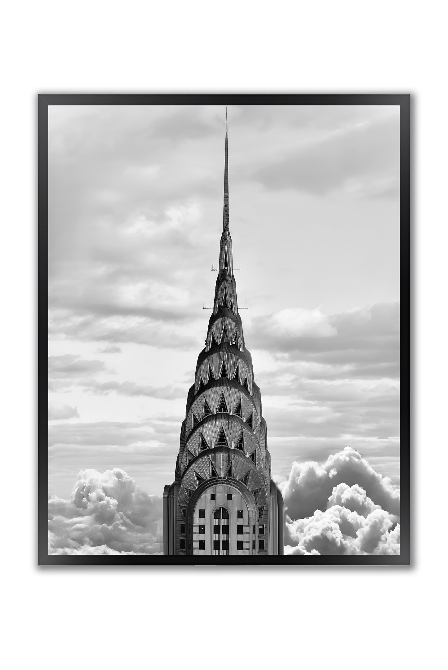 Chrysler Spire in the Clouds - Framed Photography Print