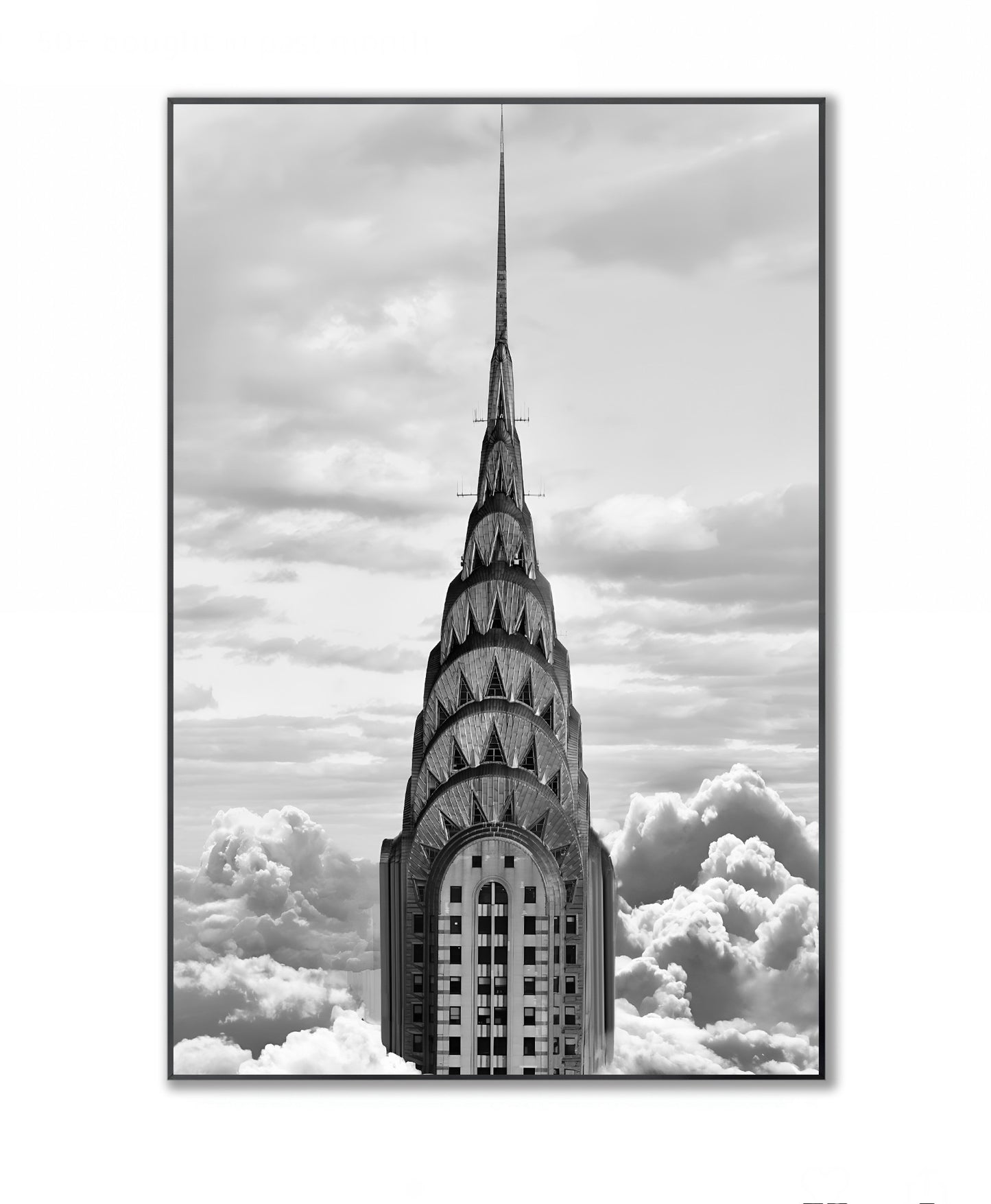 Chrysler Spire in the Clouds - Framed Photography Print
