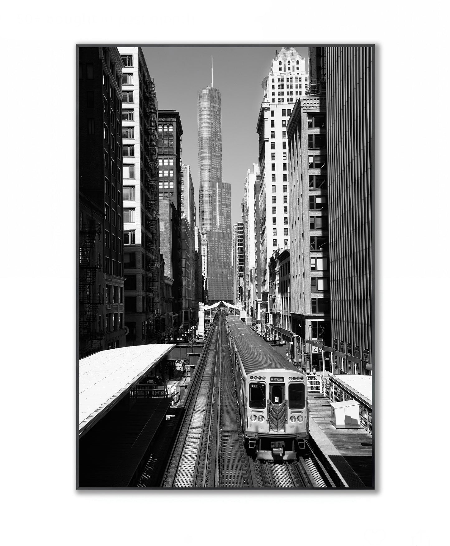 Chicago "L" and Trump Tower - Framed Photography Print