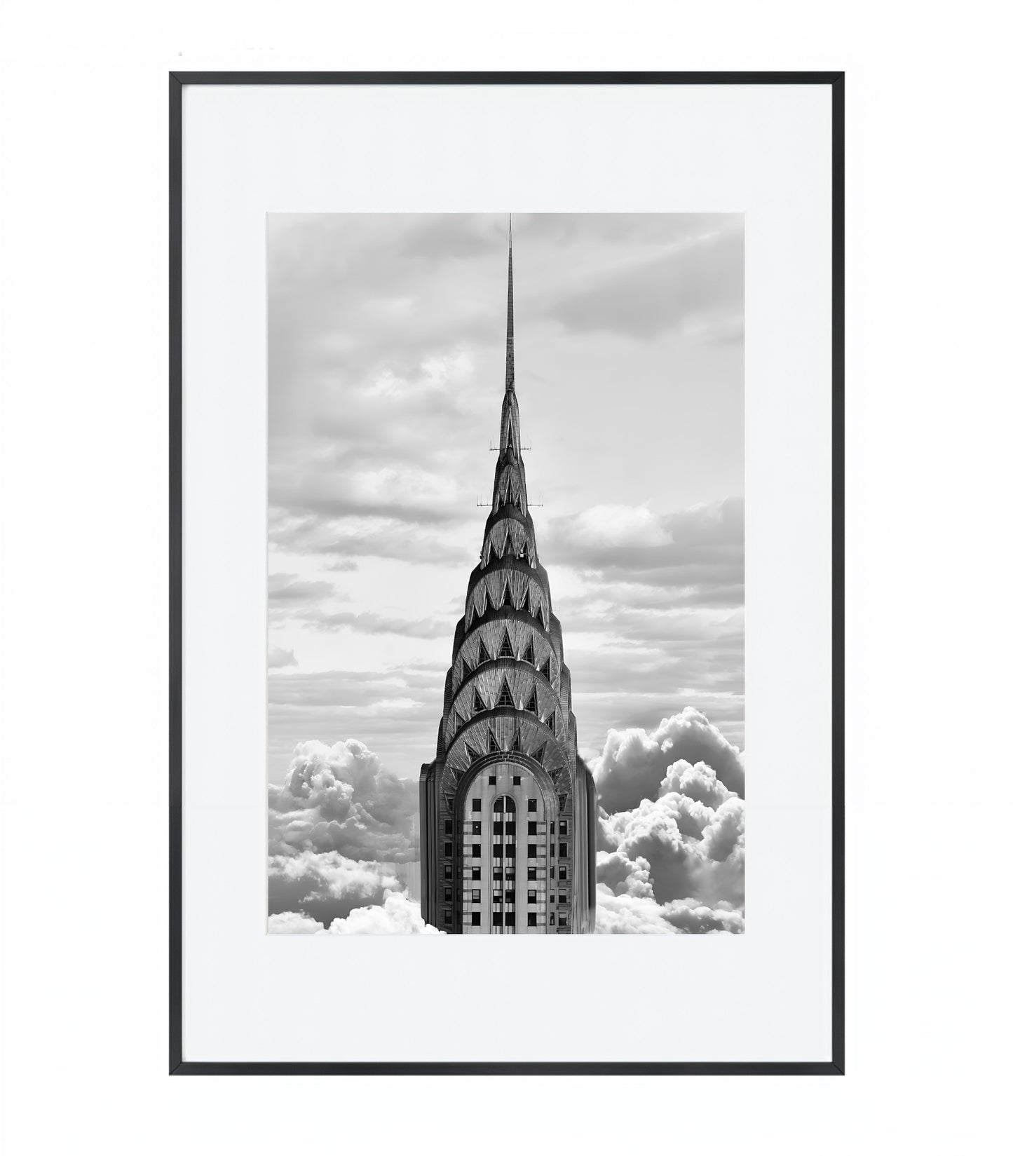 Chrysler Spire in the Clouds - Framed Photography Print