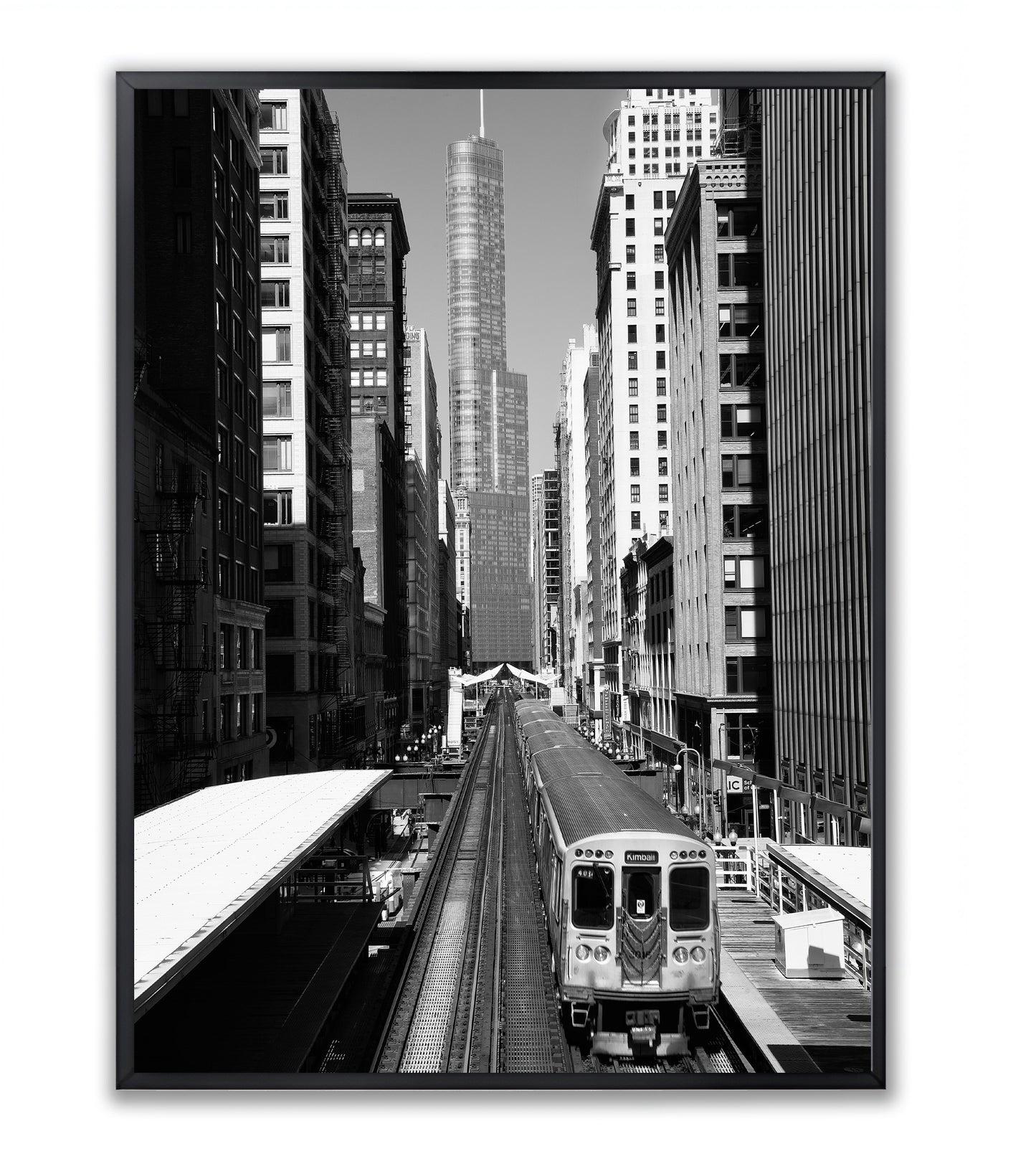 Chicago "L" and Trump Tower - Framed Photography Print