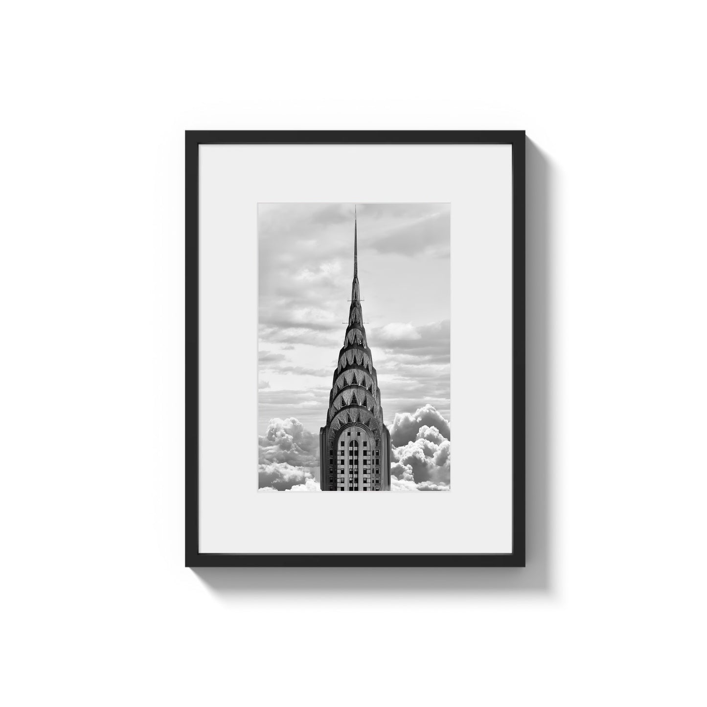 Chrysler Spire in the Clouds - Framed Photography Print