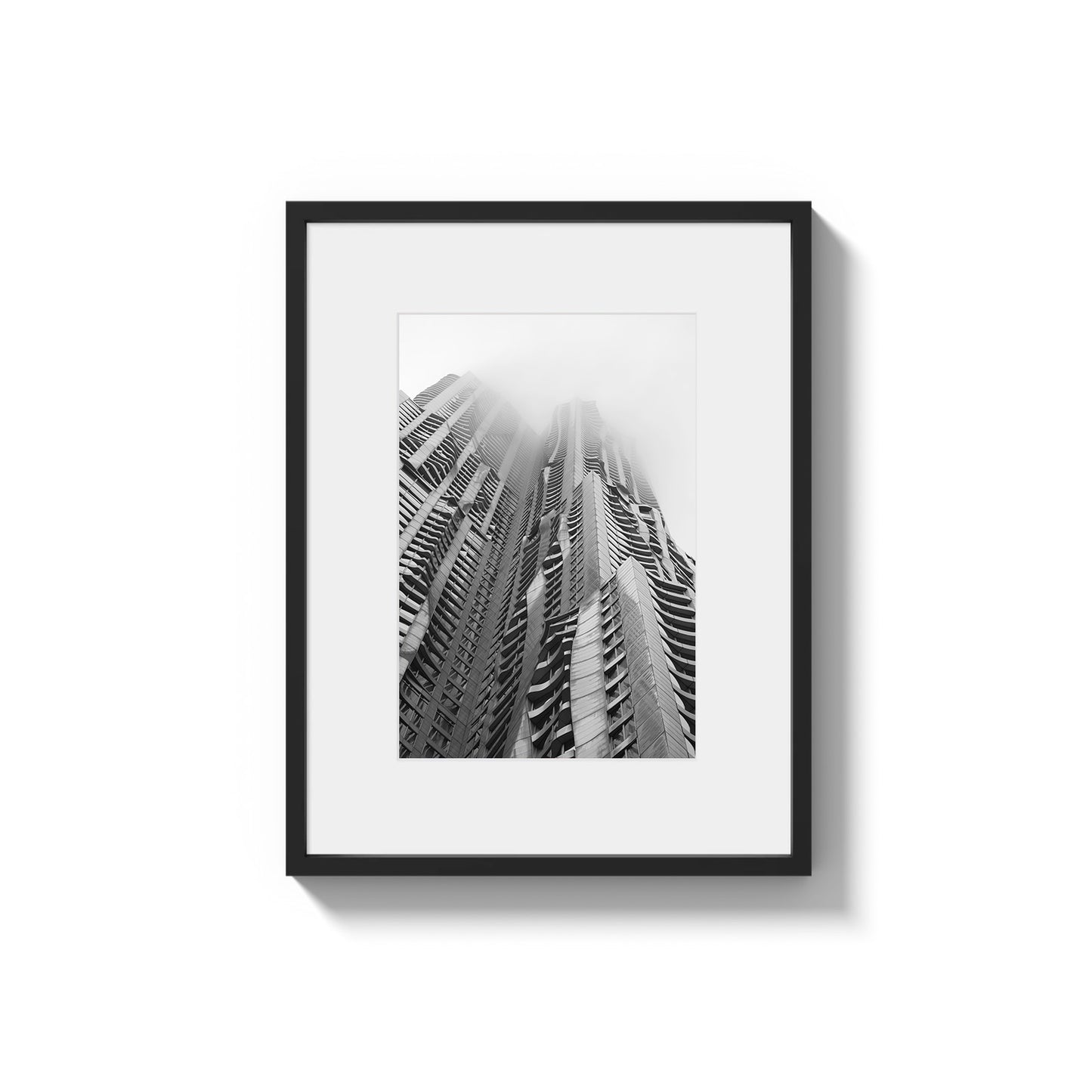 Sculpted in Mist: Framed Gehry Building, NYC - Framed Photography Print