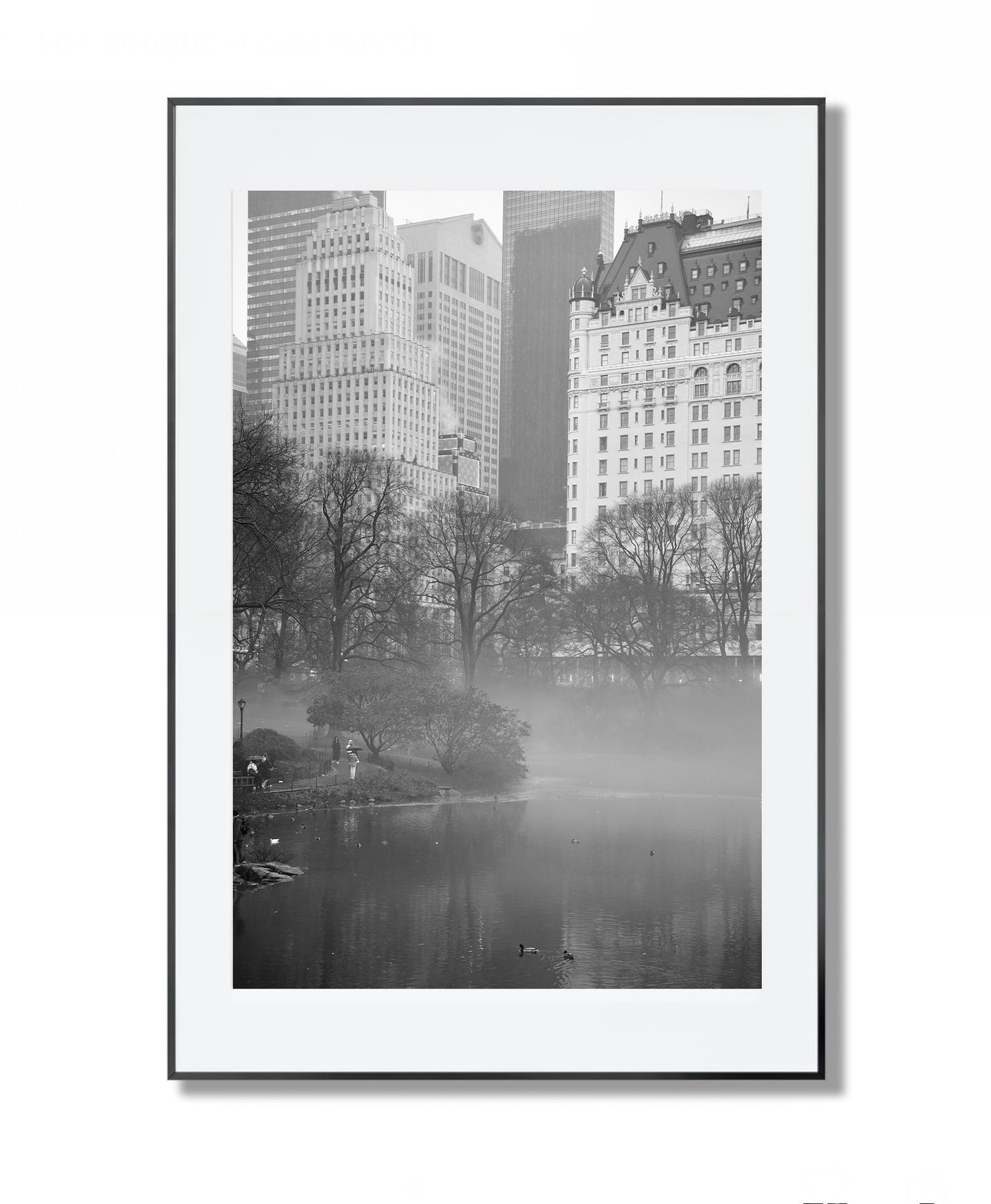 Urban Sanctuary in Fog: Central Park Scene - Framed Photography Print