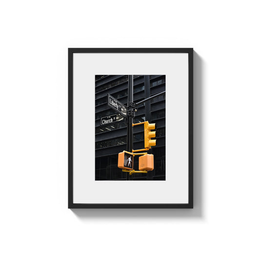 New York City Sign Street Corner - Framed Photography Print