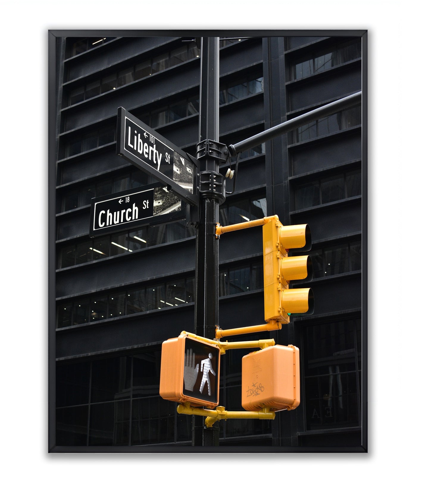 New York City Sign Street Corner - Framed Photography Print