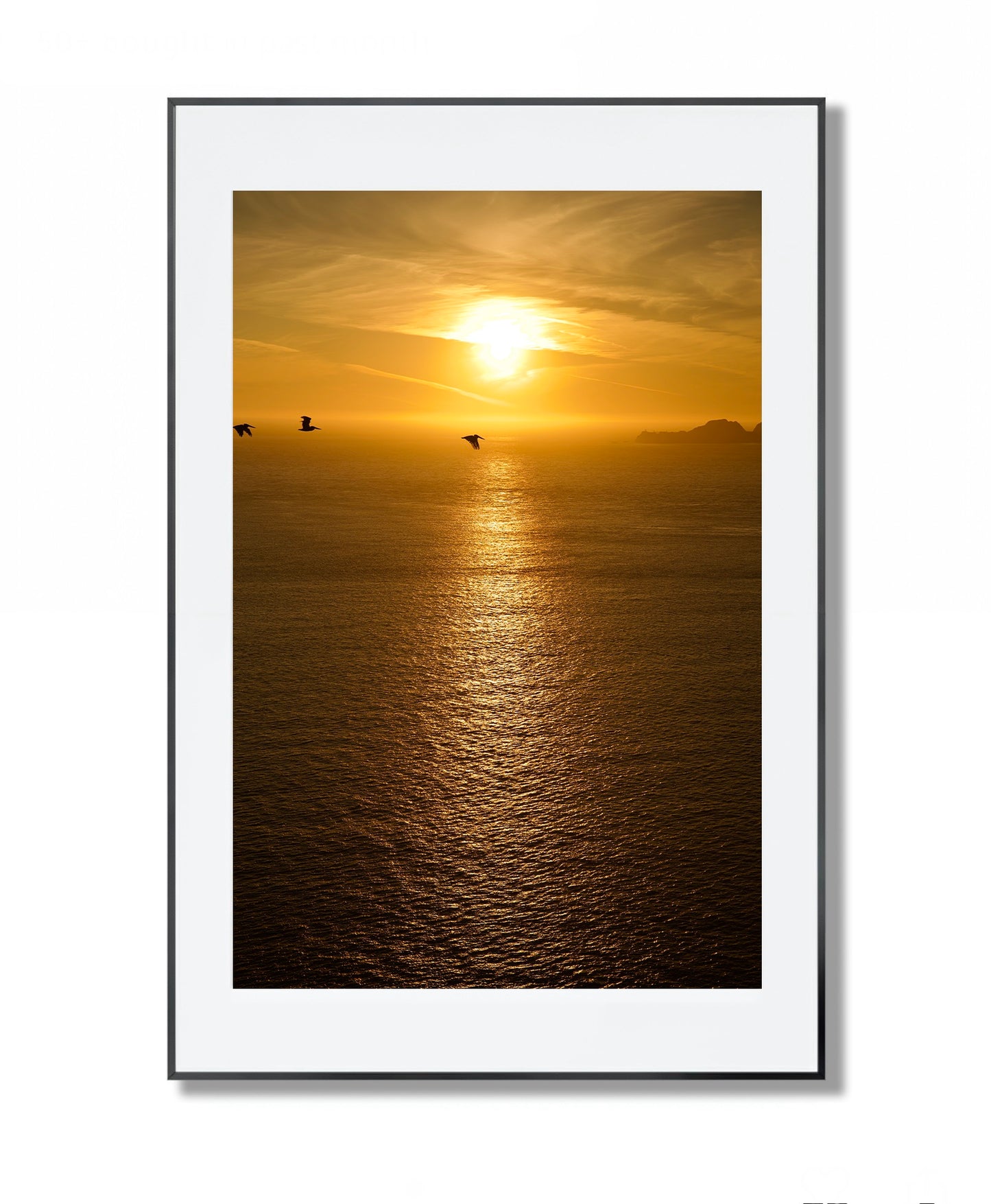 Golden Hour Serenity: Ocean Sunset in California - Framed Photography Print