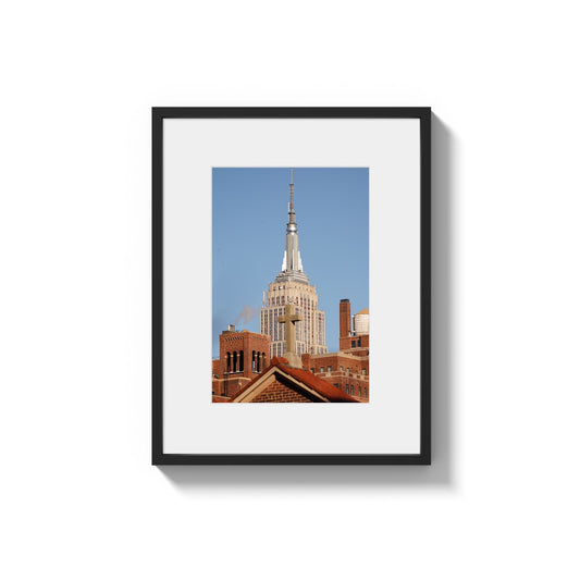 The Empire State building and the cross - Framed Photography Poster