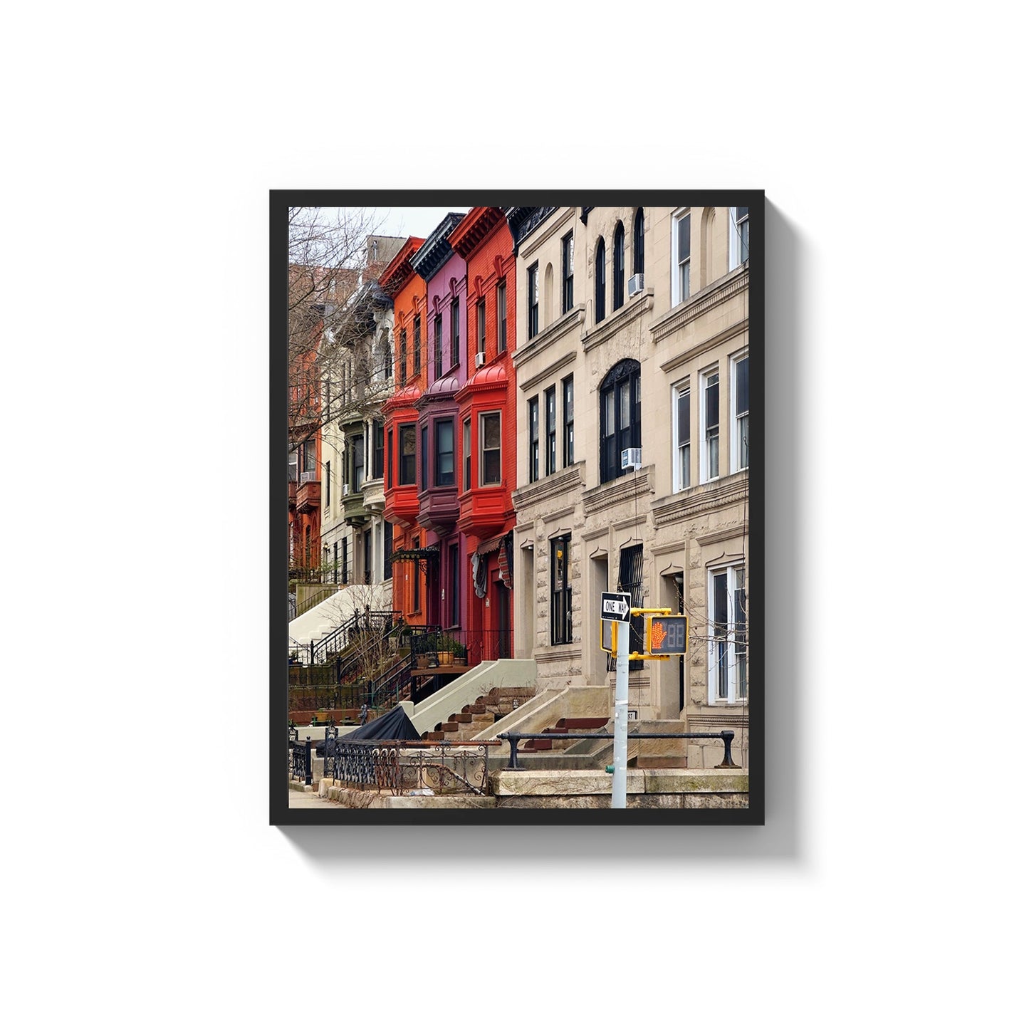 Manhattan colorful Houses - Framed Photography Poster