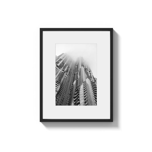 Sculpted in Mist: Framed Gehry Building, NYC - Framed Photography Print